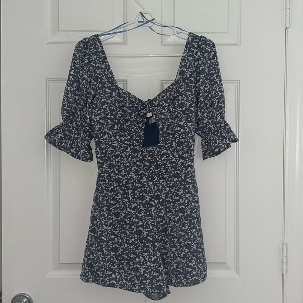 Altar’d State Blue White Floral Romper